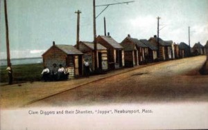 Newburyport Postcard, Calm Diggers and their Shanties "Joppa"