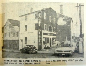 Bossy Gillis's garage, Market Square, Urban Renewal, press image to enlarge.