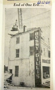 Bossy Gillis's garage demolition, Newburyport, press image to enlarge.