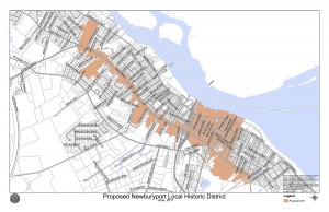 Map of Newburyport's proposed Local Historic District (LHD), Press to enlarge