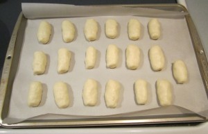 Dough ready for the oven (press image to enlarge)