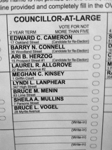 Newburyport At-Large Ballot