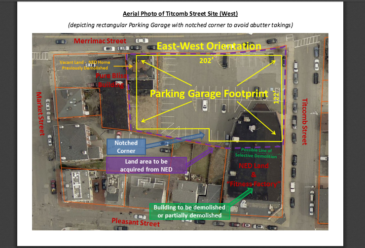 Proposed Newburyport Parking Garage footprint