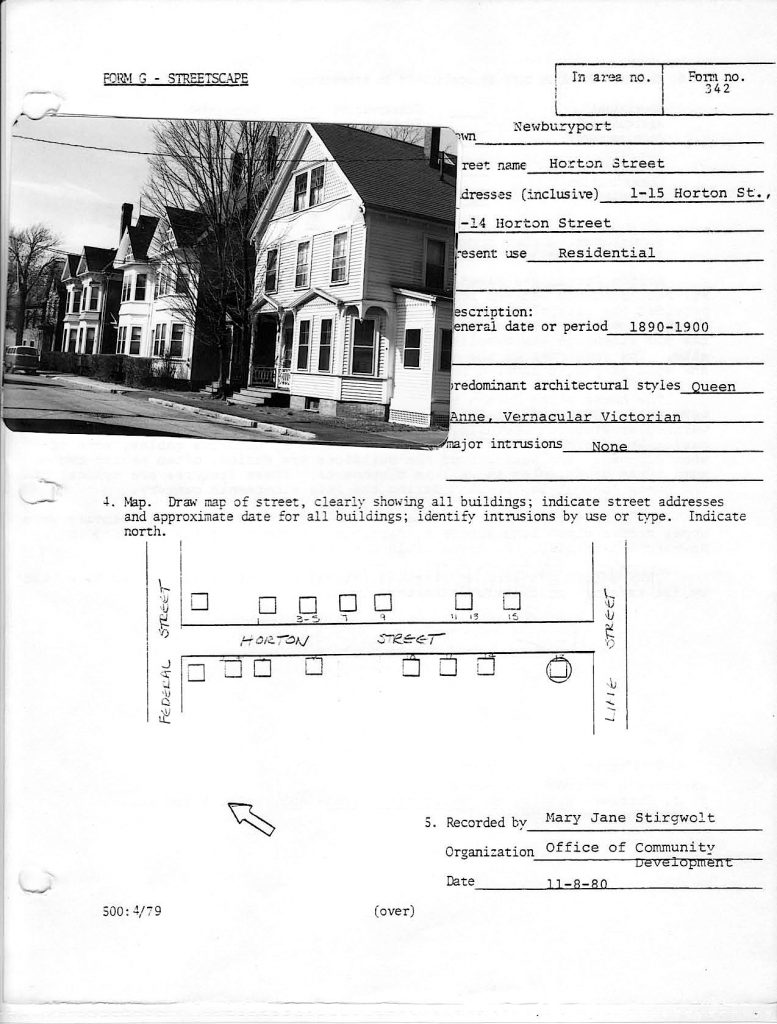 Horton Street, Newburyport HIstoric Surveys